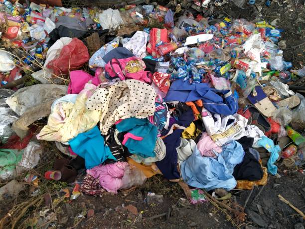Clothing waste that is thrown in the trash