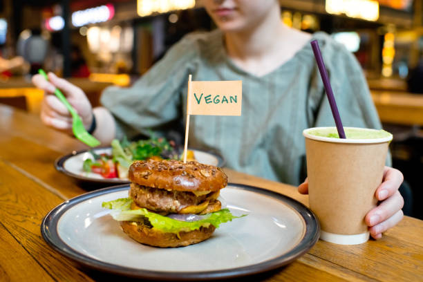 Vegan woman in a cafe