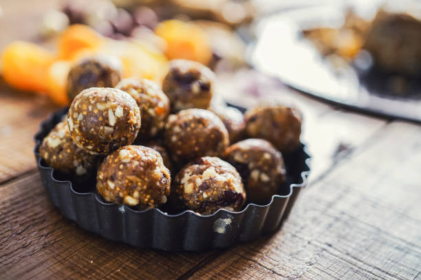 Healthy energy balls made of dried fruits and nuts